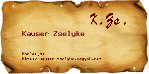 Kauser Zselyke névjegykártya